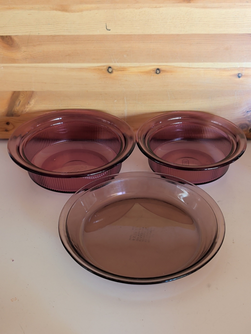 3 pcs. Vision/ Pyrex Corningware Cranberry Casserole Dish & Pie Dish.🌟 - Picture 1 of 13
